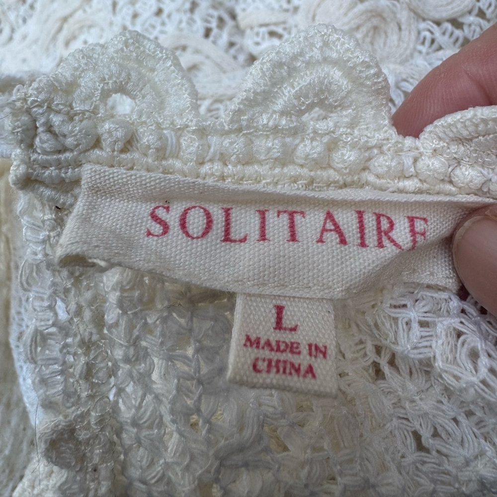 Solitaire Cream Lace Crop Top size Large - Picture 5 of 6